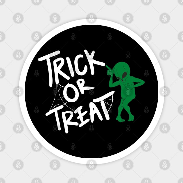 Alien Trick Or Treat Halloween Night Magnet by MAii Art&Design